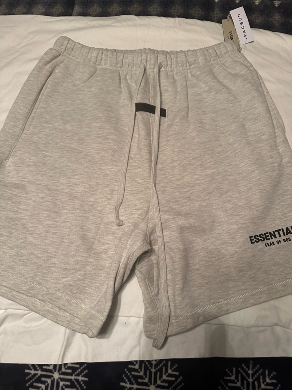 Fear of God Essentials Men’s Heather Light Gray Fleece Shorts